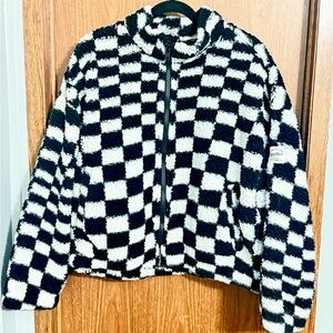 Wallflower Black and White Fleece Jacket